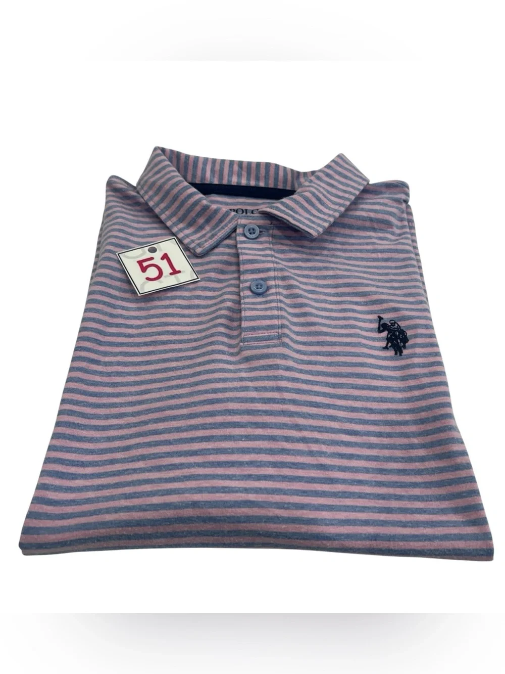 U.S. Polo Assn. Purple & White Striped Kids Polo
